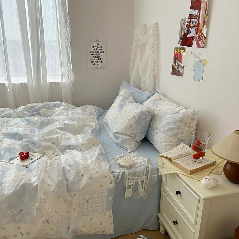 Ruffled Bedding Set.  Duvet Cover & Pillowcase Set