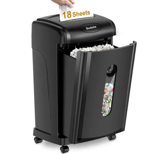 Executive 18 Sheet Cross-Cut Paper Shredder  P-4 High Security Heavy Duty Office Shredder