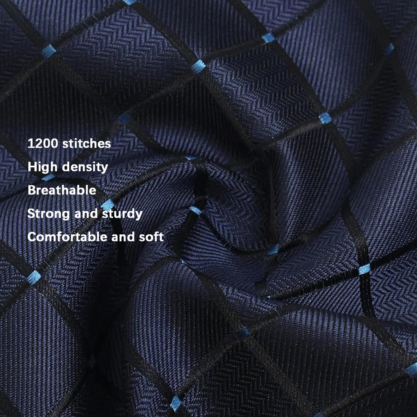 100% Silk Plaid & Checkered Men’s Tie Set with Pocket Square, Tie Clip & Cufflinks. Business & Wedding Necktie Gift Set  Optimized Description