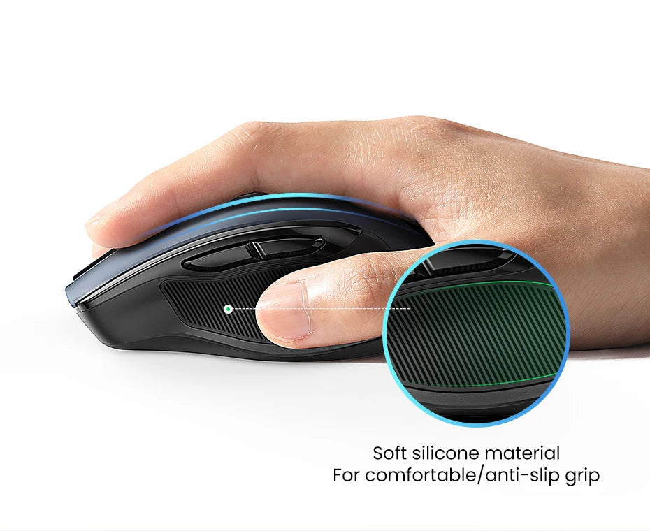 UGREEN Bluetooth Wireless Mouse – Ergonomic Silent Rechargeable Mouse for Laptop & PC