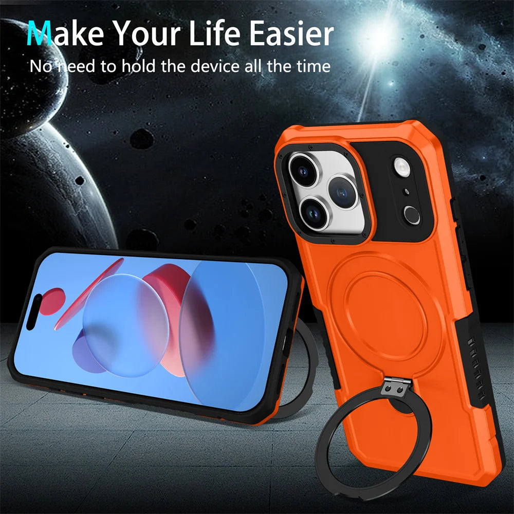 Luxury Anti-Slip Magnetic Stand Phone Case for iPhone 17 16 15 14 13 Pro Max