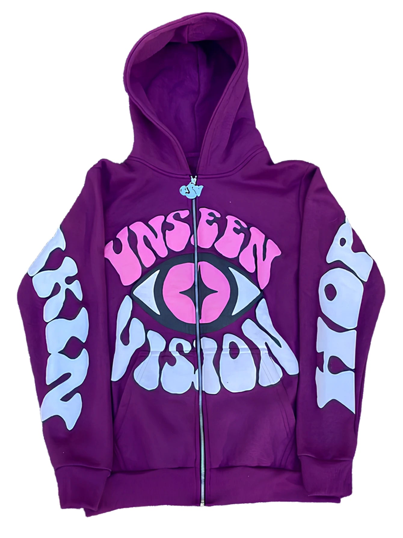 Y2K Eye Pattern Zip Up Hoodie