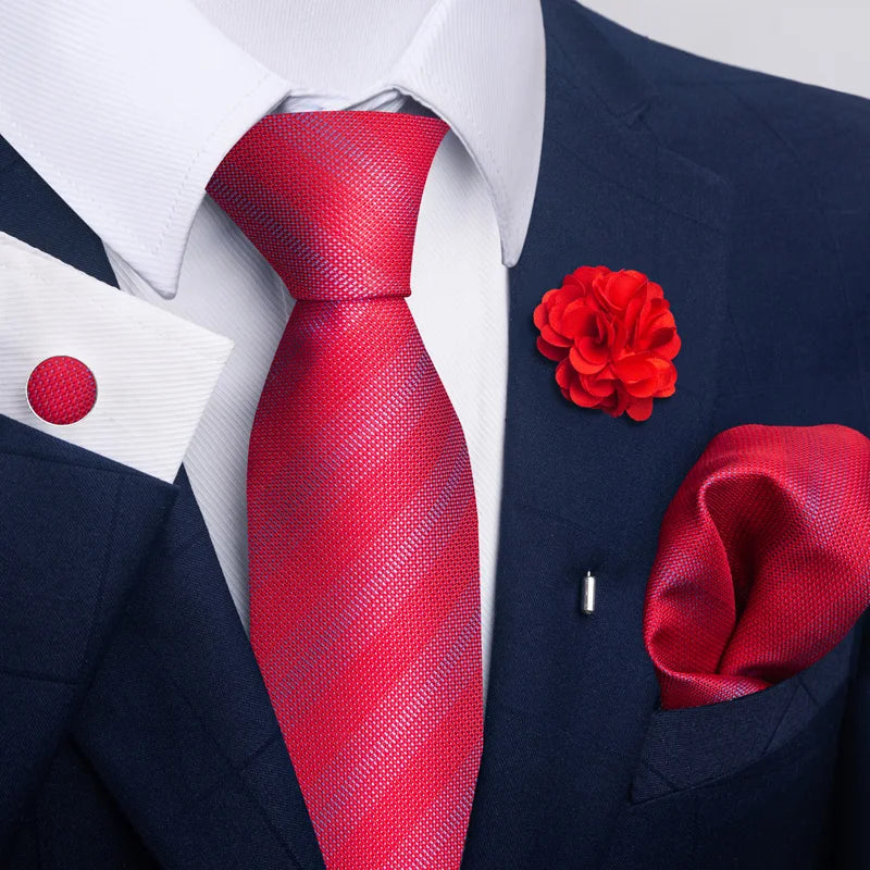 Luxury Green Floral Men’s Necktie Set .Tie, Pocket Square & Cufflinks