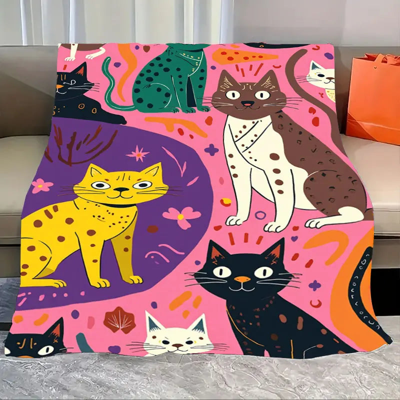 1pc Flannel Blanket Dolphins at Sunset Soft Blanket - Ocean Scene Cozy Throw for Bed or Couch