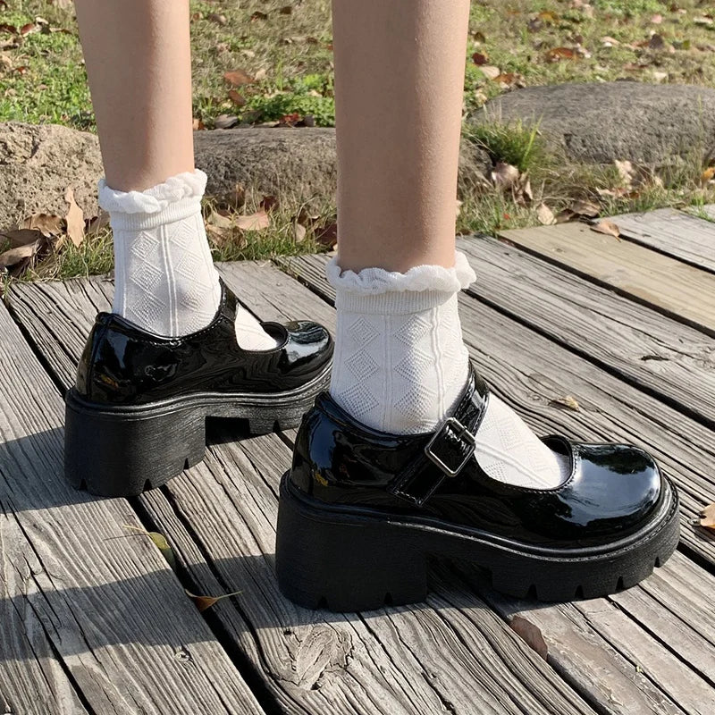 Women’s Vintage Inspired Platform Mary Jane Flats Comfortable Everyday Shoes
