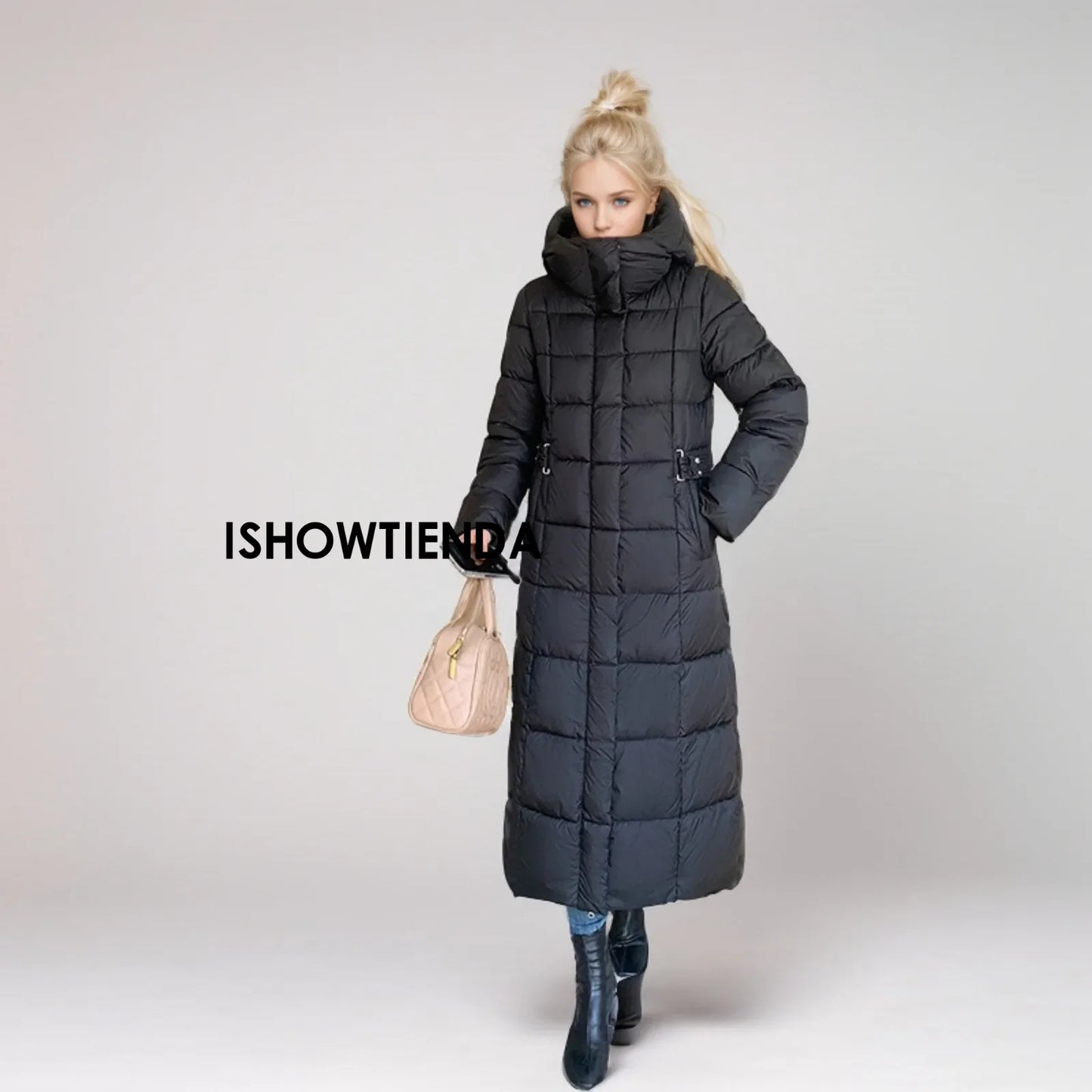 Black Winter Coat For Women Korean Oversized Hooded Parka