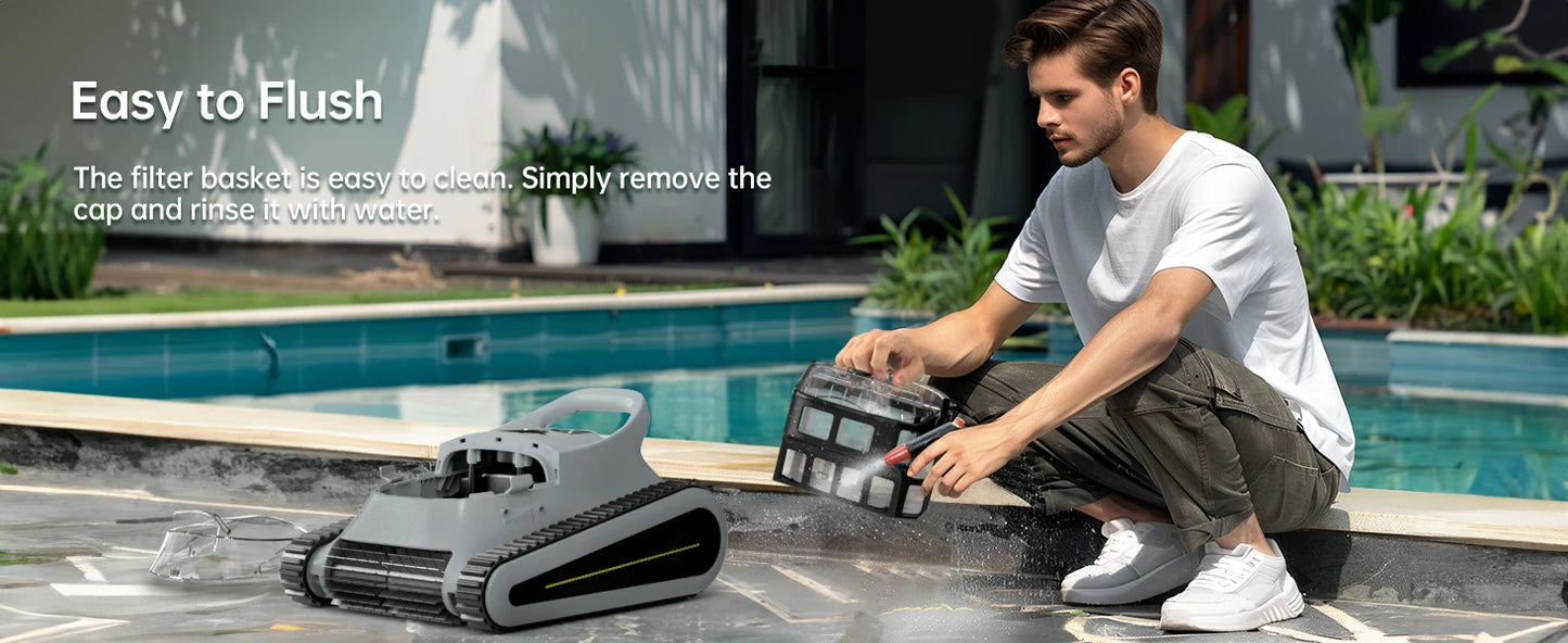 Cordless Automatic Robotic Pool Cleaner | Smart Wall Climbing Pool Vacuum