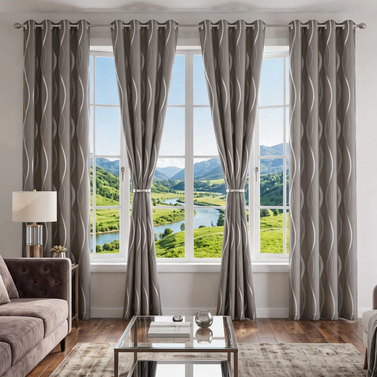 4-Panel Silver Foil Blackout Curtains | Heavy Window Panel Set