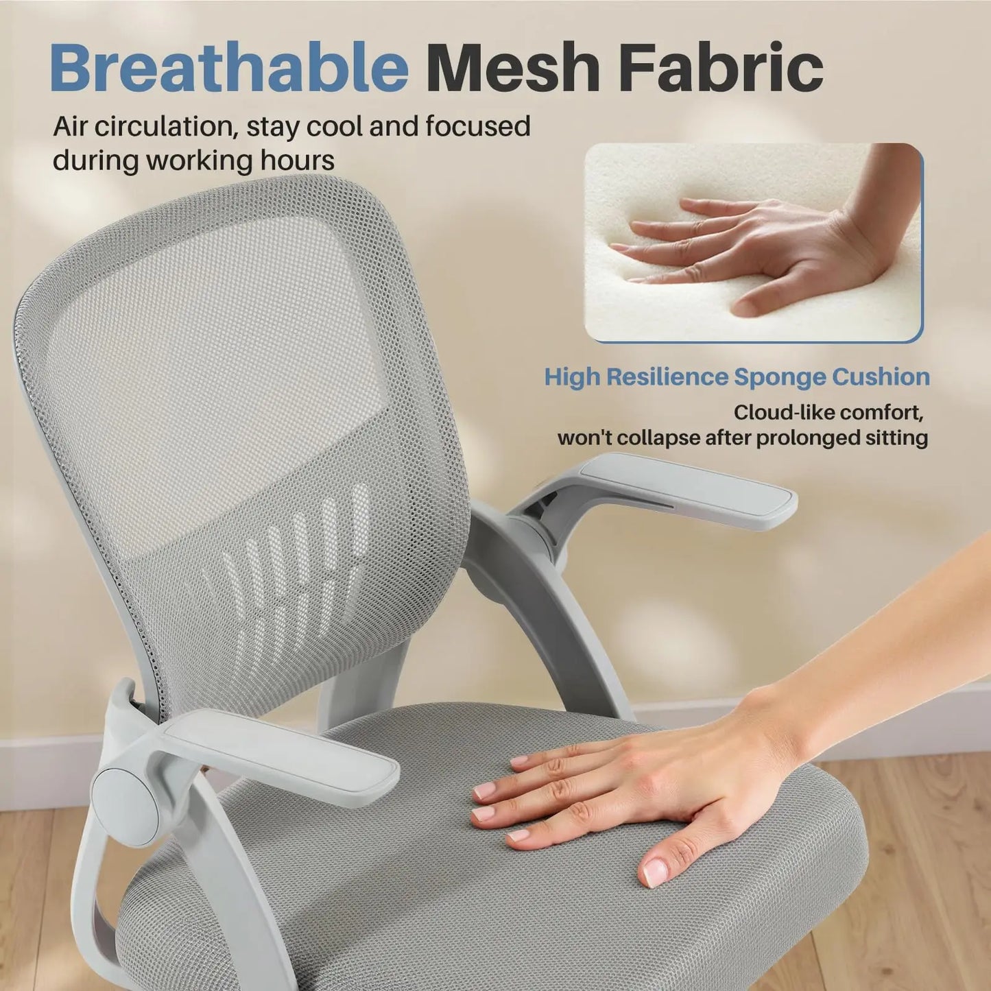 JHK Ergonomic Mid Back Mesh Office Chair with Lumbar Support, Adjustable Height & Rolling Computer Desk Chair