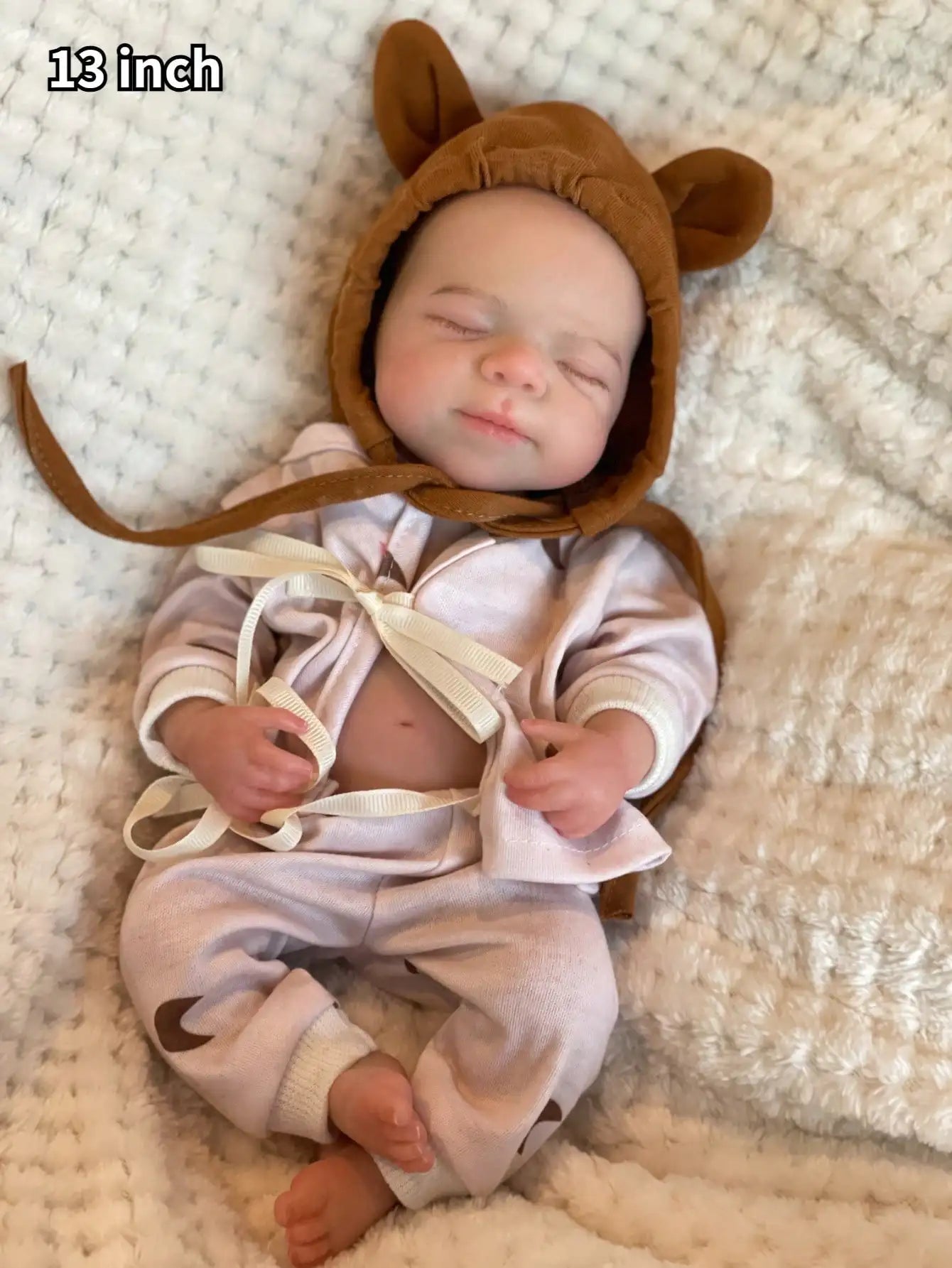 Saskia 13-Inch Silicone Pascale Reborn Doll: A Lifelike Handmade Baby Girl with Openable Mouth, Realistic Painted Veins Doll