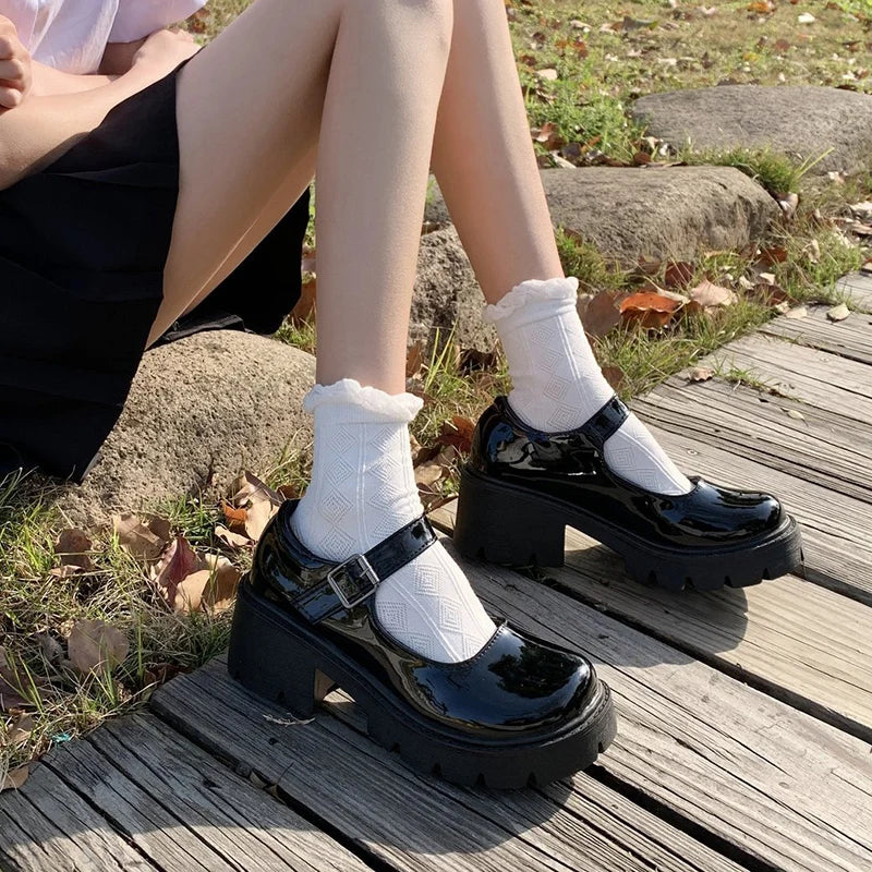 Women’s Vintage Inspired Platform Mary Jane Flats Comfortable Everyday Shoes
