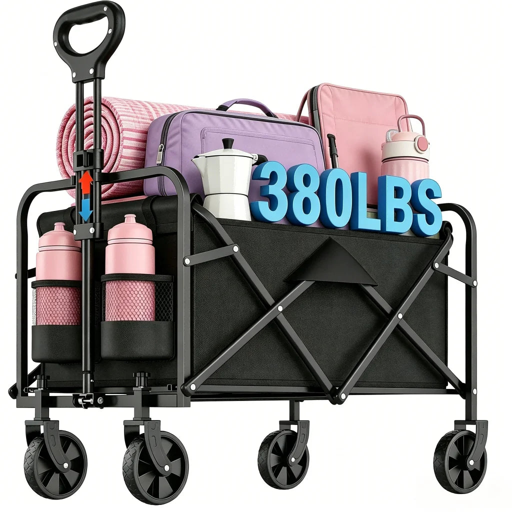 380 lb Heavy-Duty Folding Utility Wagon with All-Terrain Wheels