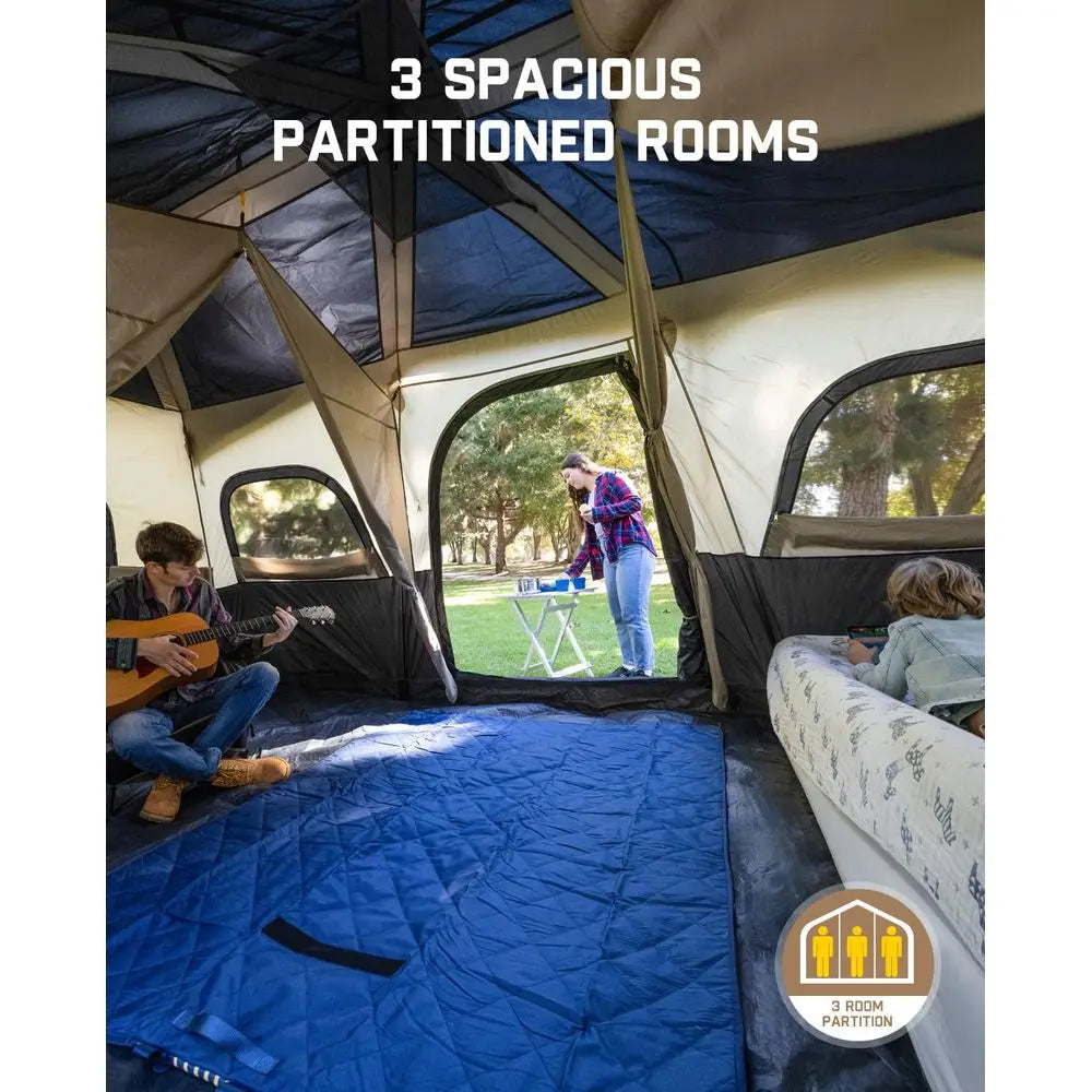 Instant Cabin Camping Tent – 6 to 12 Person Family Tent with 60-Second Setup & Rainfly