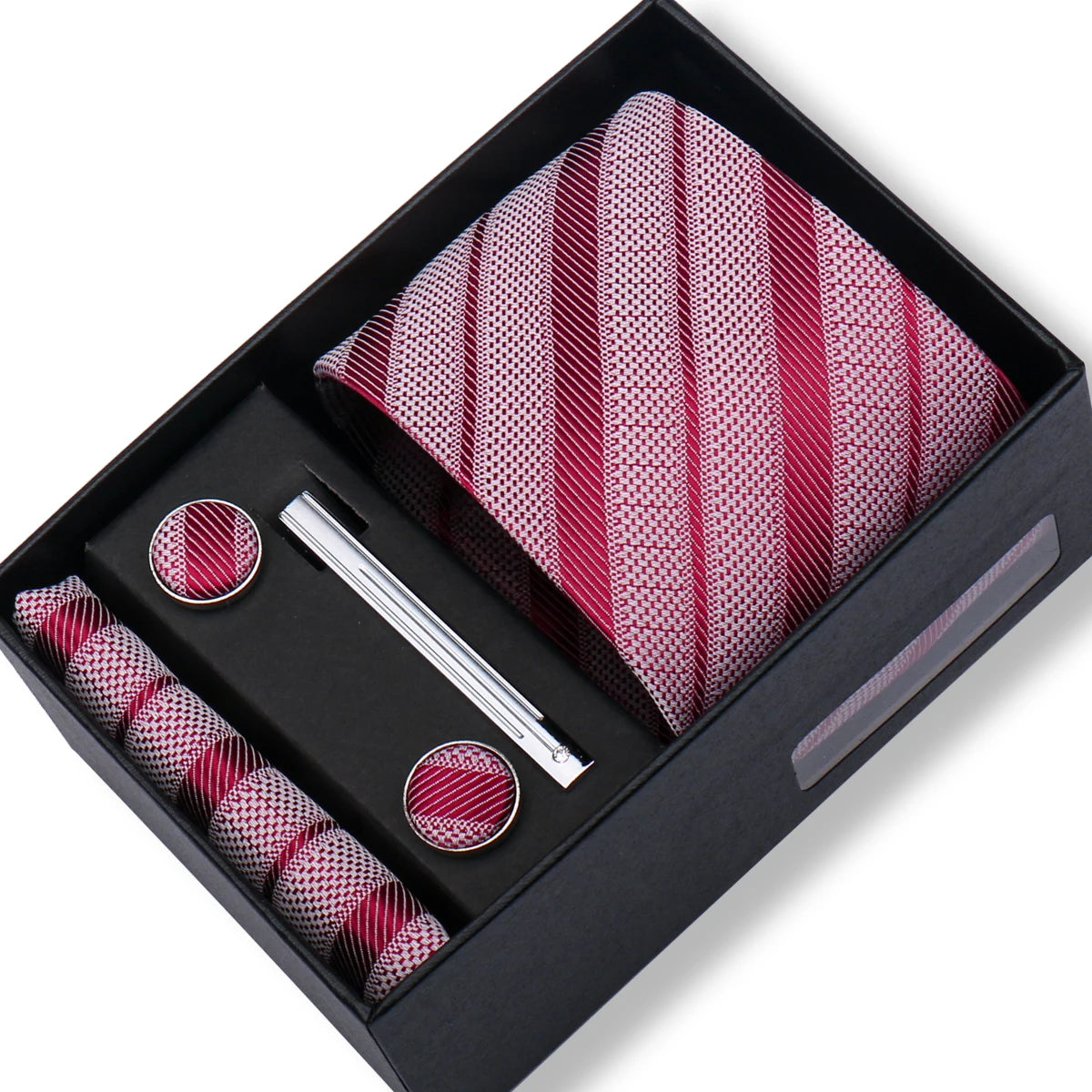 Tie Men With Box Top Quality Business Ties Hanky Cufflink Set Clips Green Necktie Corbatas For Men Wedding In Gift Box Gravatas