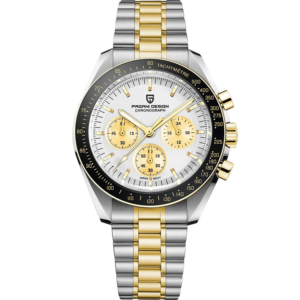 Men’s PAGANI DESIGN Watch – Stainless Steel Bracelet & Classic Round Dial