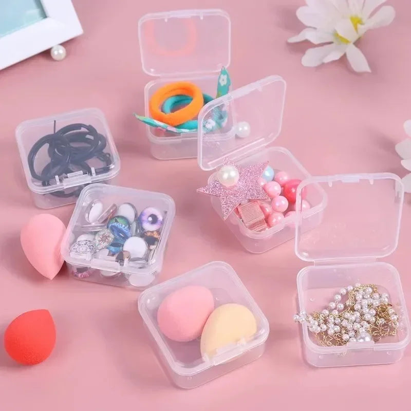 Clear Mini Storage Box Set (6–60 PCS) Stackable Plastic Organizer for Jewelry, Crafts & Small Items