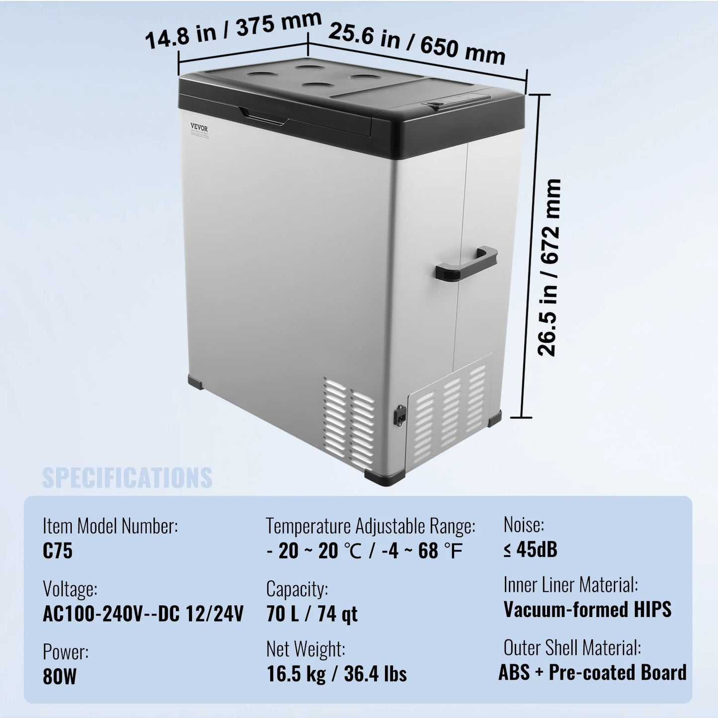 SucceBuy 8L 75L Portable Car Refrigerator –Electric Compressor Cooler Freezer with App Control for Camping, RV, Truck, Travel & Outdoor Adventures