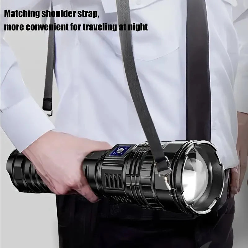 Rechargeable Emergency Spotlight – Long Range High-Power LED Searchlight with Built-In Battery
