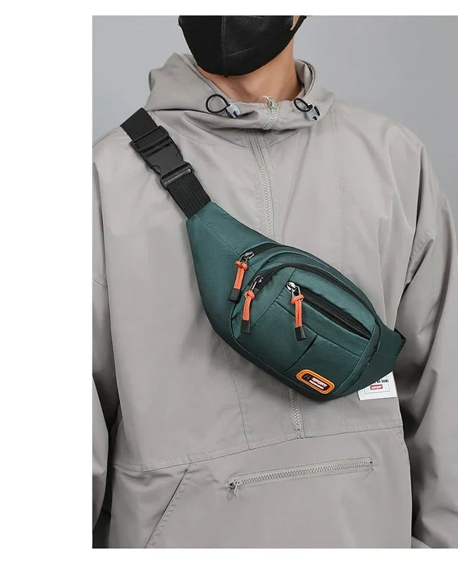 Oxford Waterproof Waist Bag. Unisex Crossbody Belt Bag for Travel, Hiking & Everyday Carry