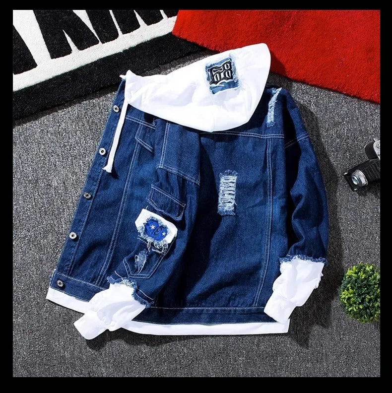 New Spring Autumn Denim Jacket For Men Trendy Korean Style Casual Baseball Uniform Versatile Couple Jacket