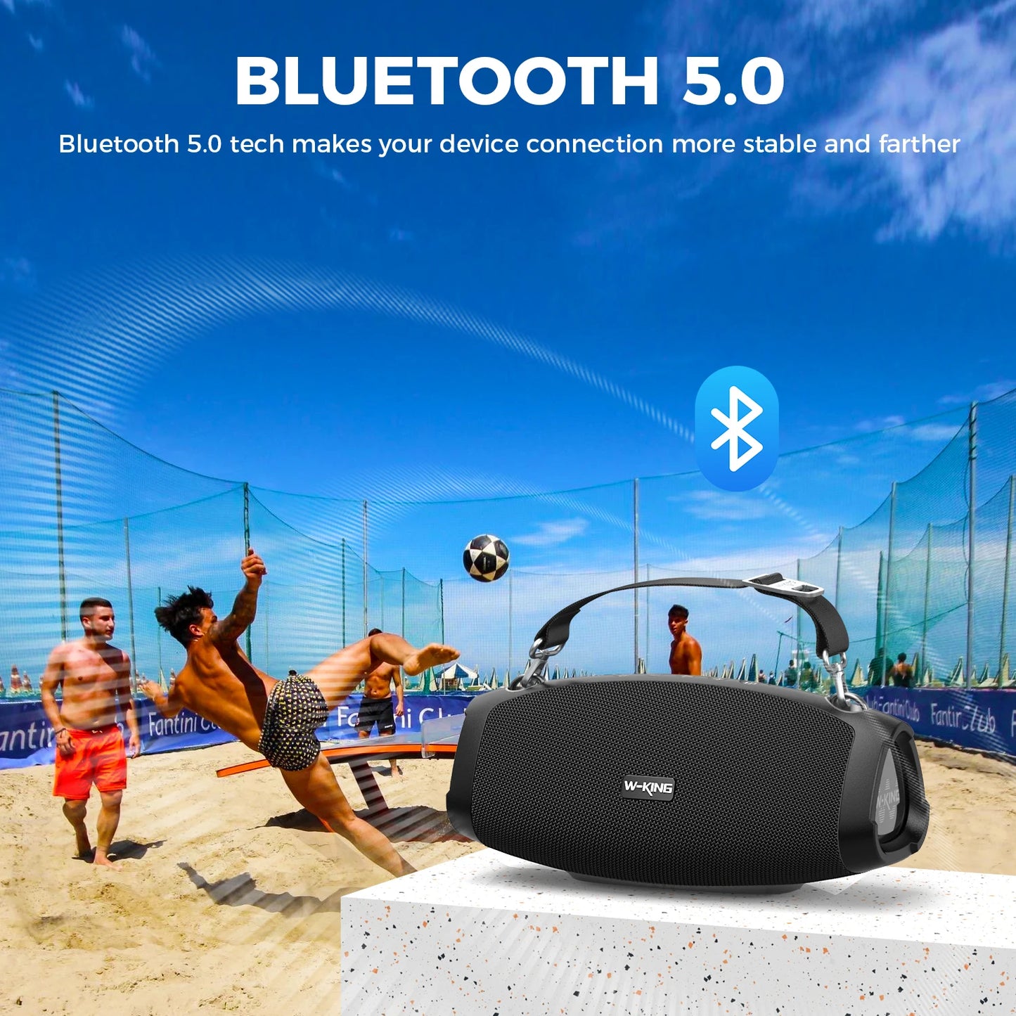 W-KING 70W Portable Bluetooth Speaker with Wireless Microphone, Deep Bass, Bluetooth 5.0 & IPX6 Waterproof