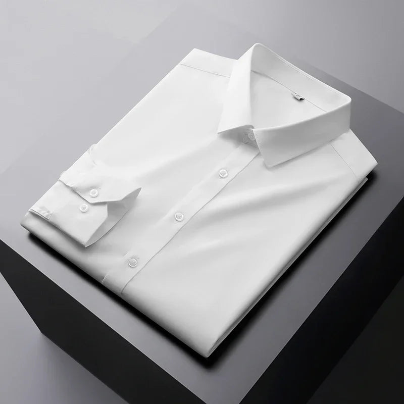 Men’s Casual Long Sleeve Business Shirt. Wrinkle Resistant Slim Fit Dress Shirt