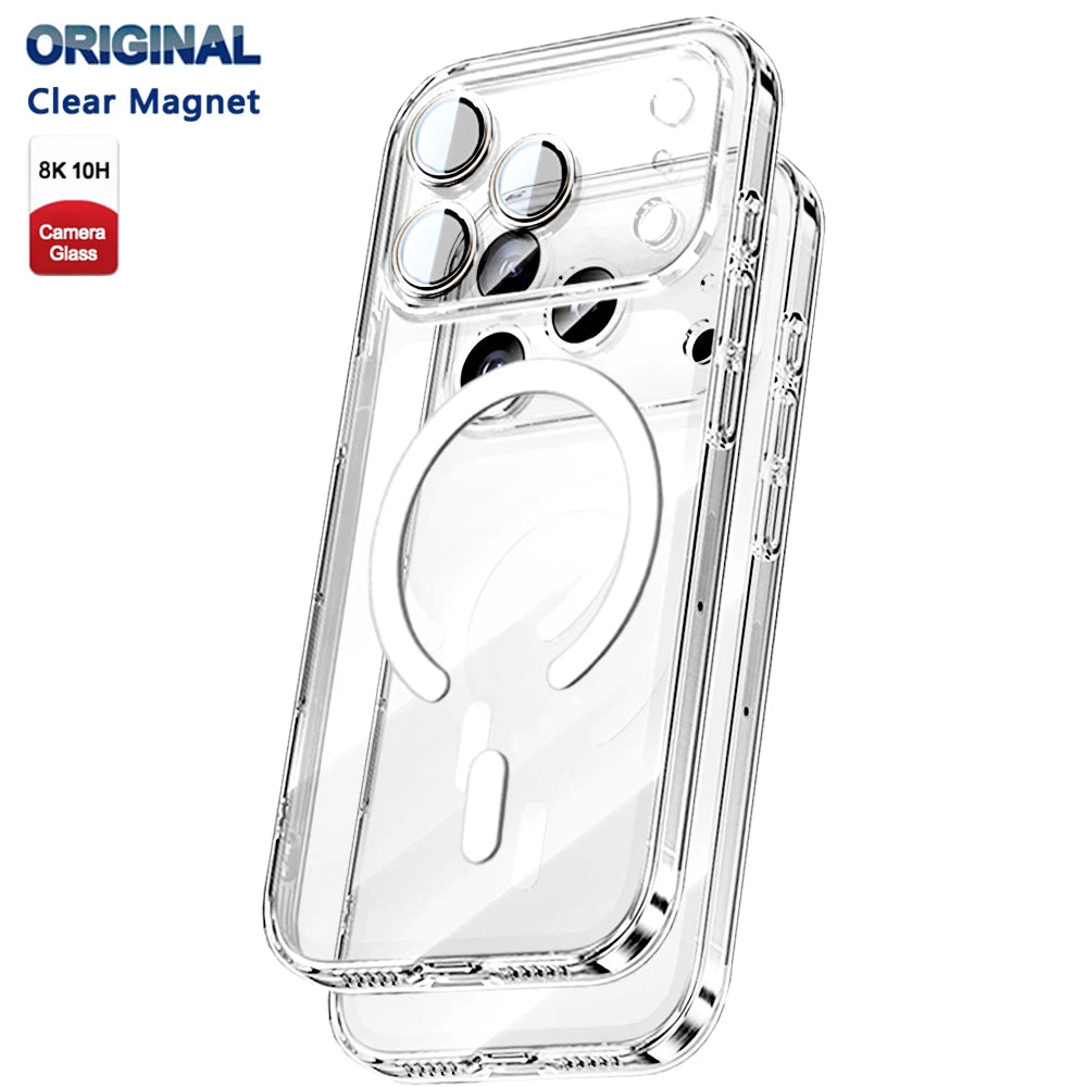 Premium Magnetic Wireless Charging Case for iPhone .Shockproof Clear Protective Cover