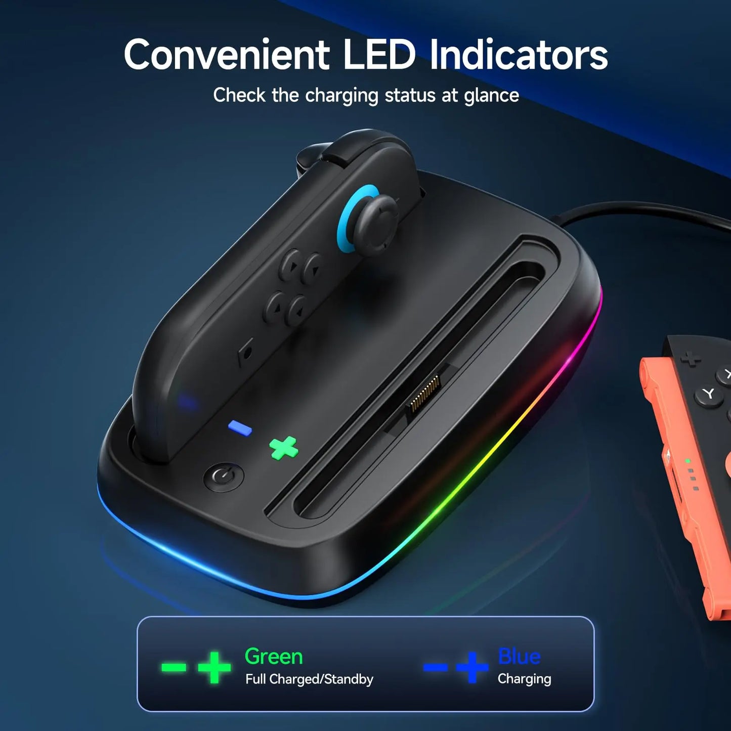 Controller Charging Dock for Nintendo Switch 2 Joy Con Charger Station Charger Stand with LED Indicator Switch Joycon Charger