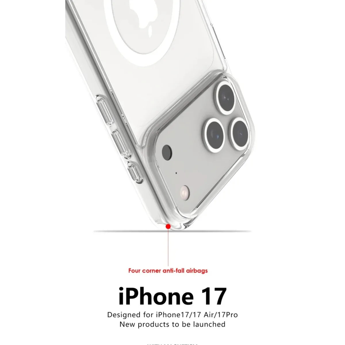 Clear Magnetic Shockproof Phone Case with Wireless Charging Compatibility