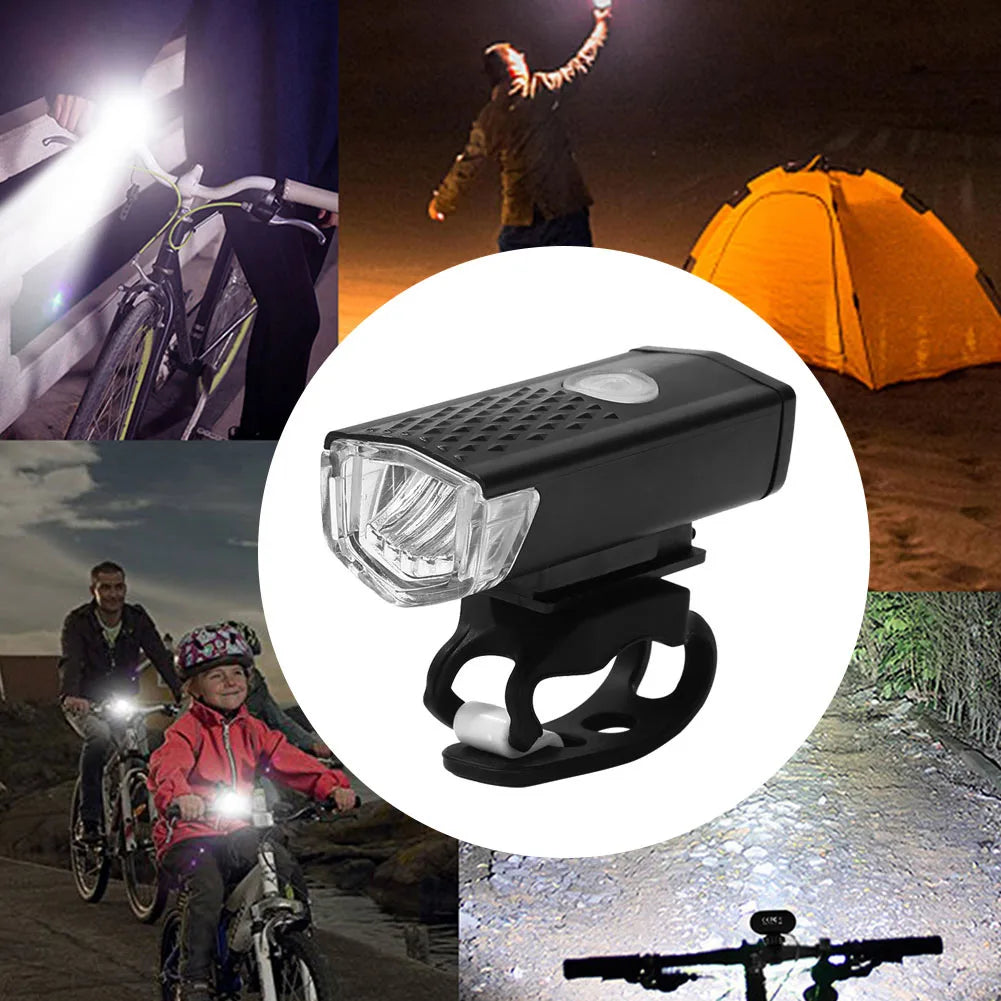 Portable Light Mountain Bike Lights XPE LED Bicycle Front Rear Light Bell Set MTB Bike Night Safety Headlight Lamp