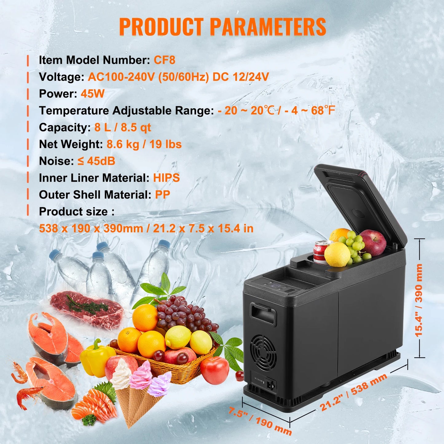 SucceBuy 8L 75L Portable Car Refrigerator –Electric Compressor Cooler Freezer with App Control for Camping, RV, Truck, Travel & Outdoor Adventures
