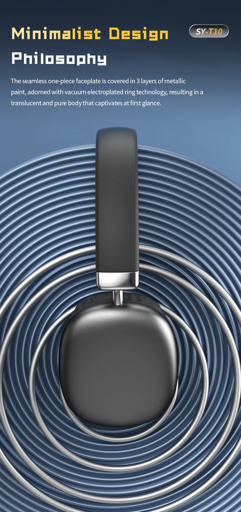 Wireless Over Ear Bluetooth Headphones with Microphone  HiFi Stereo Sound & All-Day Comfort