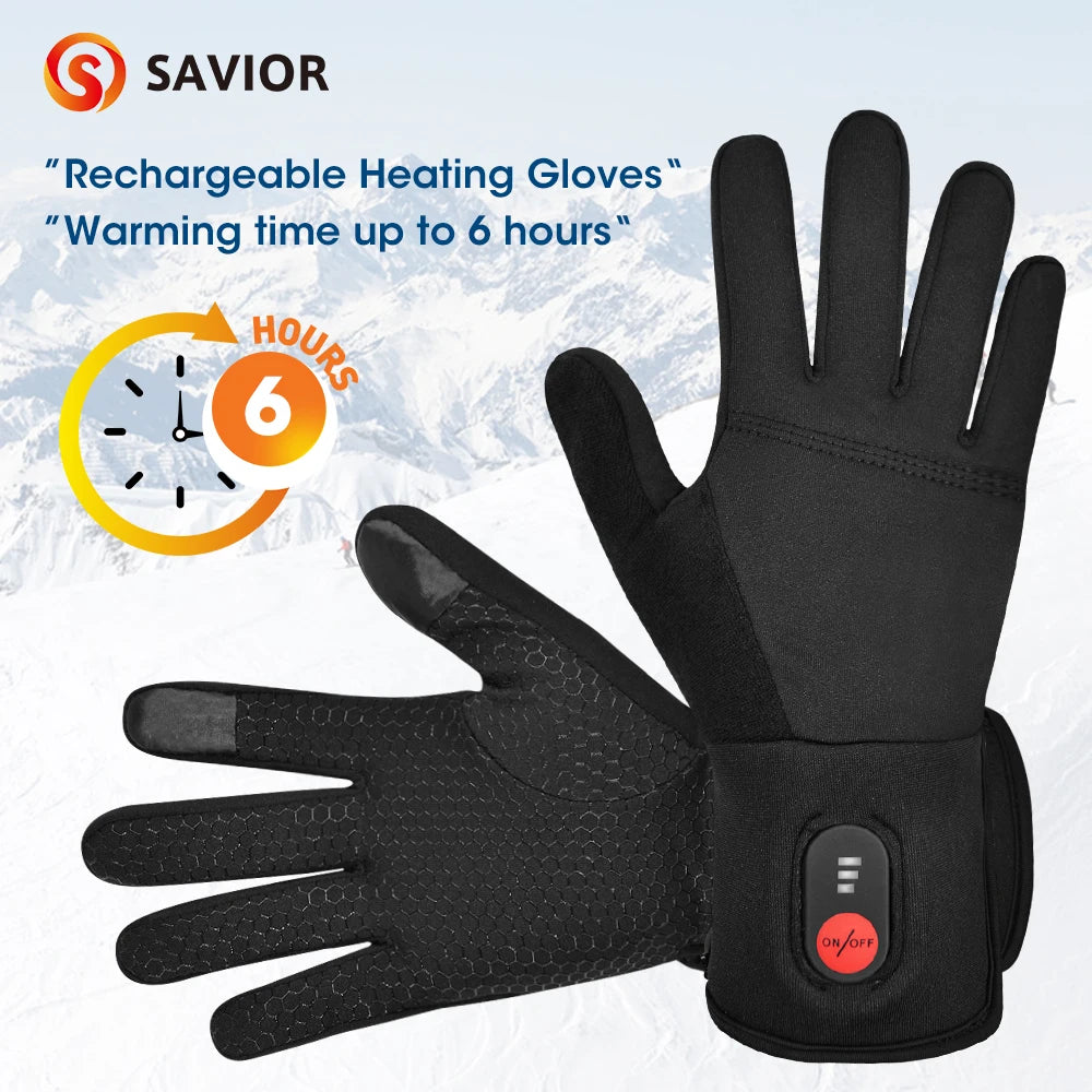Rechargeable Electric Heated Gloves Waterproof Touch Screen
