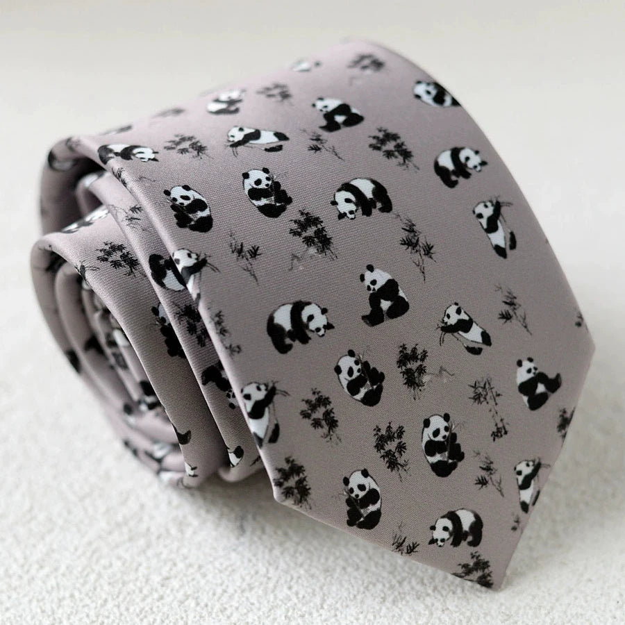 8cm Width New Design Printed Neckties Retro Anchor Animal Green Brown Neck Ties For Men Daily Wear Shirt Tuxedo Accessories Gift