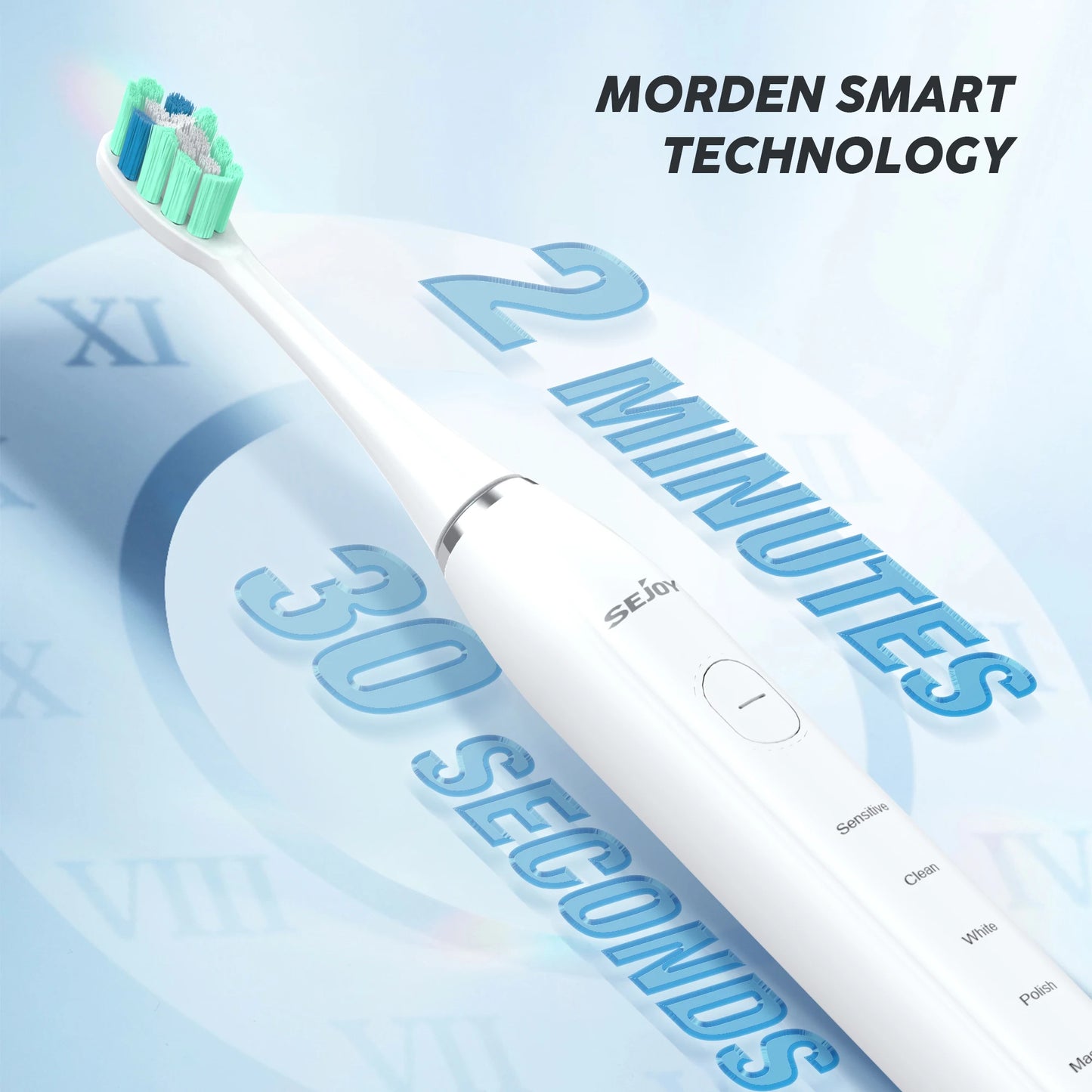Smart Electric Toothbrush Rechargeable With 12pcs Replacement Head USB Tooth Brush 5 Modes Clean Whitening Sonic Toothbrush