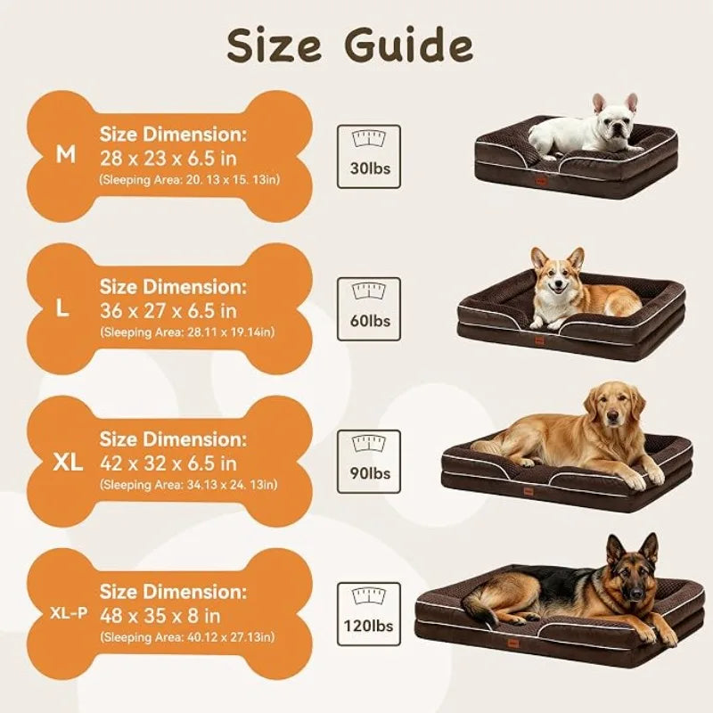 Orthopedic Dog Bed for Small & Medium Dogs – Removable Washable Cover