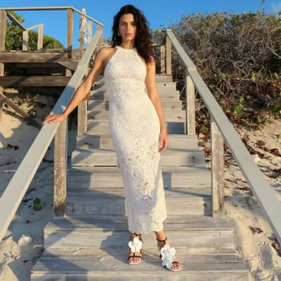 LACIKOSZ Floral High Heels Womens Strappy Sandals Wedding Bride Dressy Shoes Open Toe Ankle Strap Sandals
