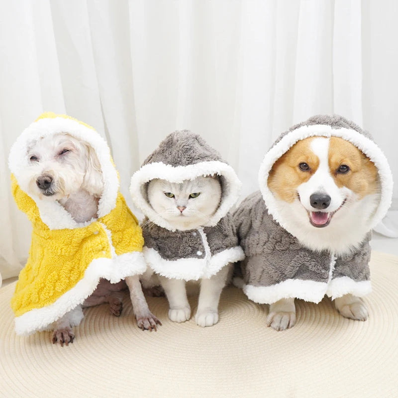 Thickened Flannel Pet Shawl - Warm Autumn/Winter Cloak & Sleeping Blanket for Dogs & Cats