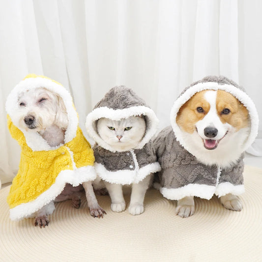 Thickened Flannel Pet Shawl - Warm Autumn/Winter Cloak & Sleeping Blanket for Dogs & Cats