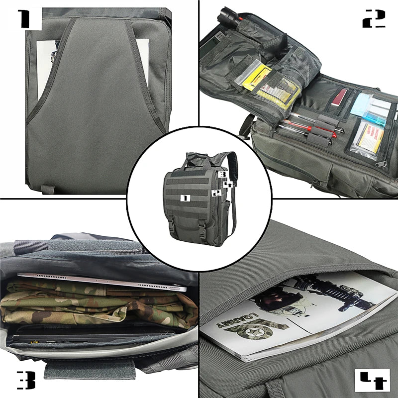Tactical MOLLE Laptop Backpack with Padded Computer Compartment