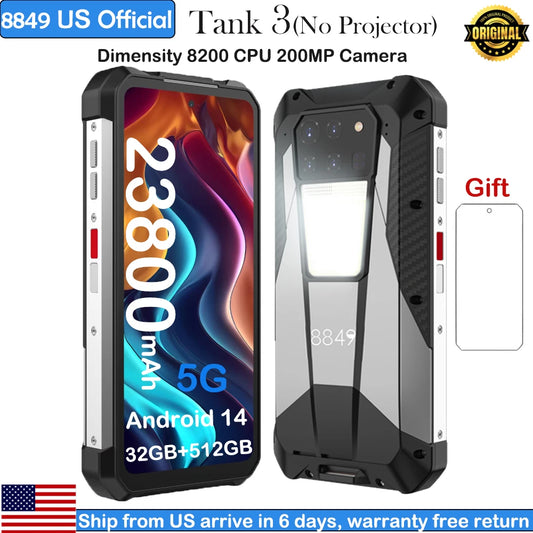 8849 Tank 3 Rugged 32GB 512GB 23800mAh Android14 120W Charger Dimensity 8200 5G 200MP 120Hz Outdoor Light  GPS Dual SIM