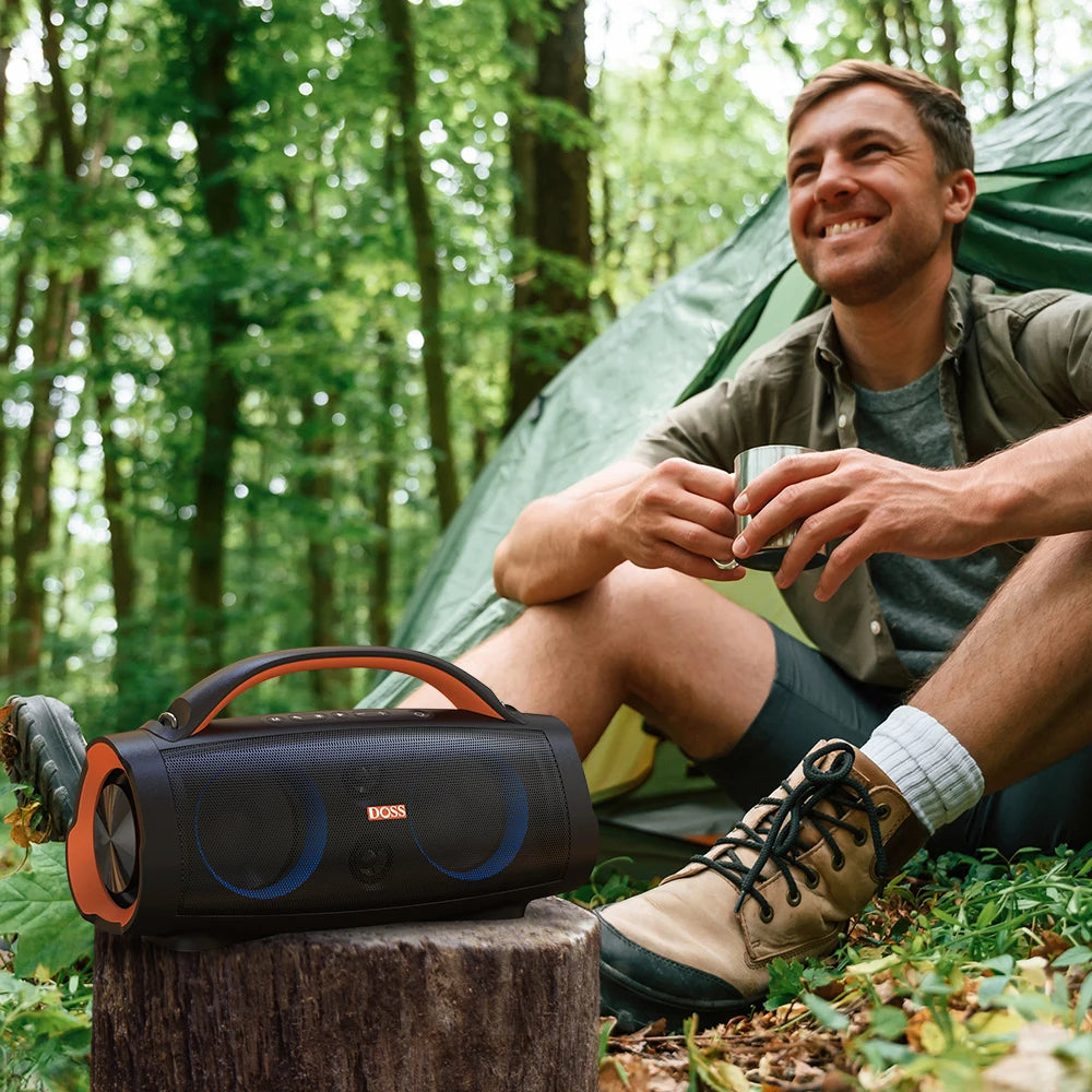 DOSS 100W Portable Bluetooth 5.3 Speaker with Deep Bass, Stereo Sound, IPX6 Waterproof & Long Battery Life