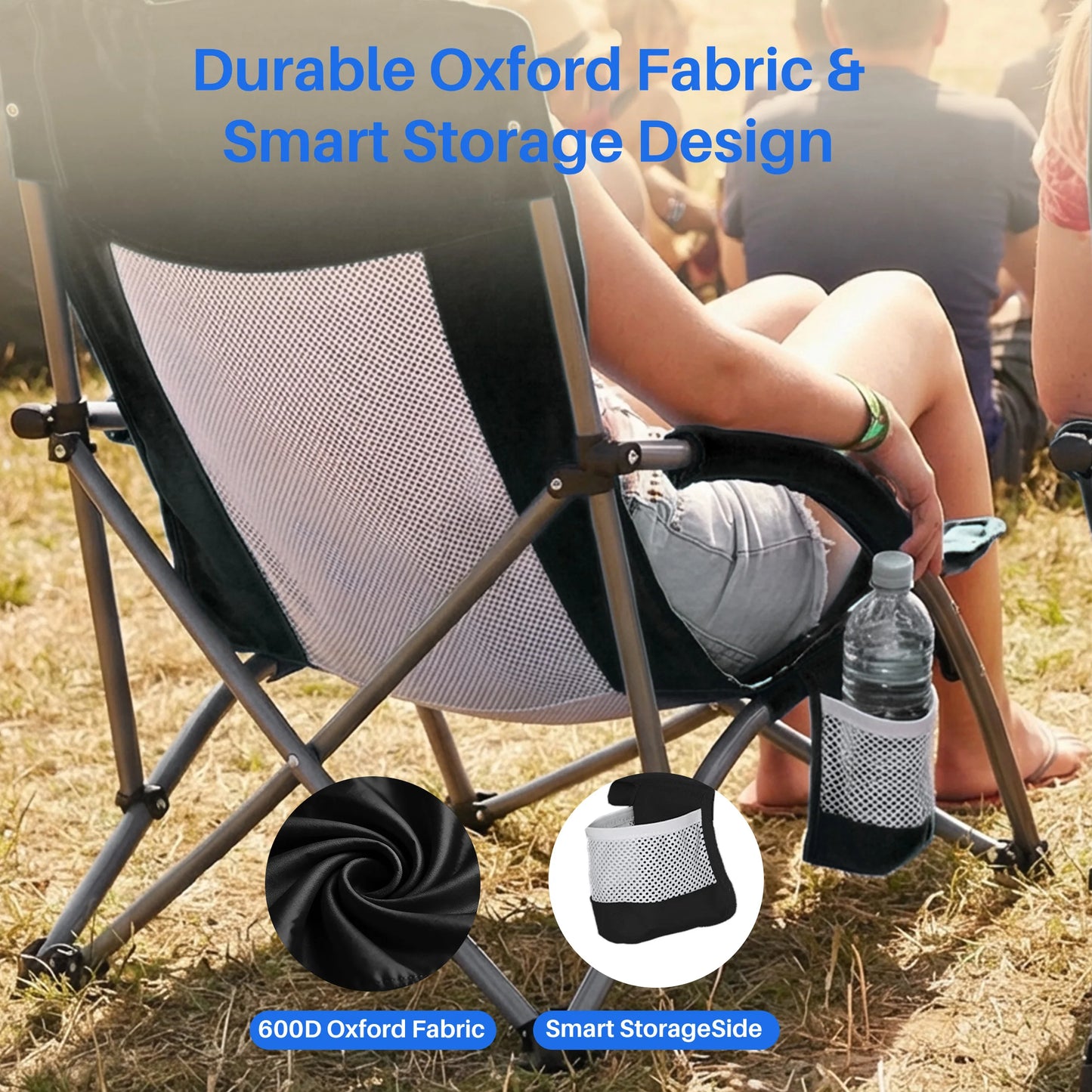 Low Profile Folding Camping Chair – Portable Outdoor Lounge Chair for Camping, Beach & Backyard Relaxation