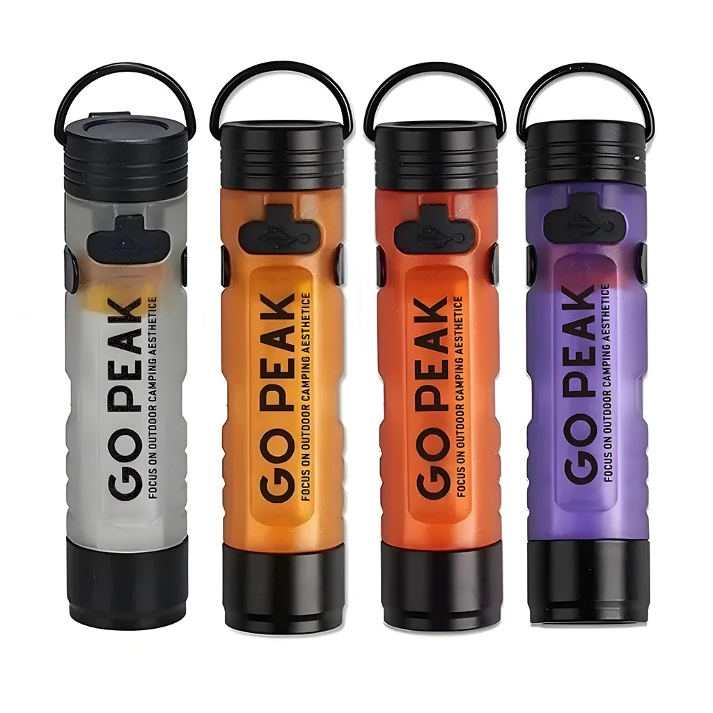 GOPEAK Mini USB Rechargeable LED Pocket Flashlight – Clip-On Keychain Light for Camping, Travel & Everyday Carry