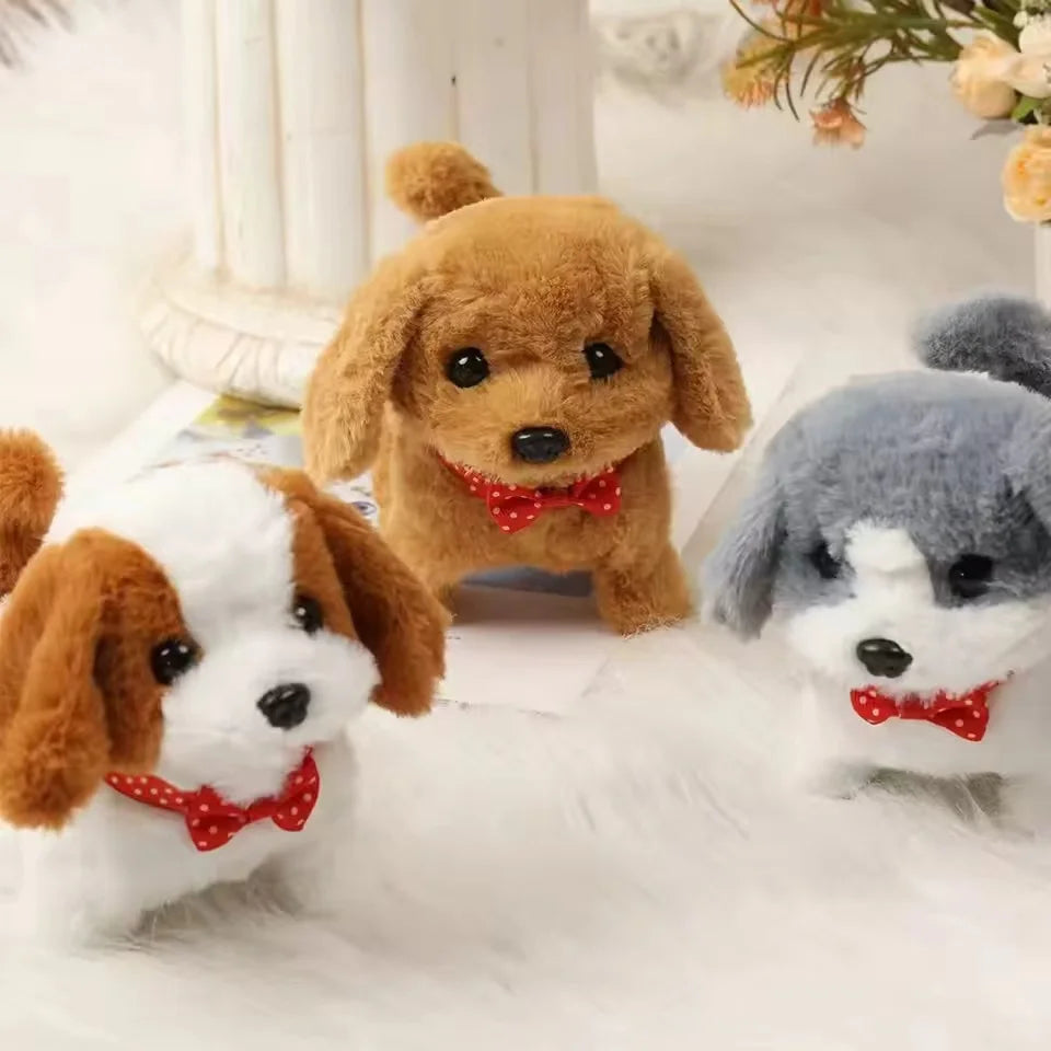 Plush Teddy Toy Puppy Electronic Interactive Dog - Walking, Barking, Tail Wagging, Stretching Companion Animal for Kids Toddlers