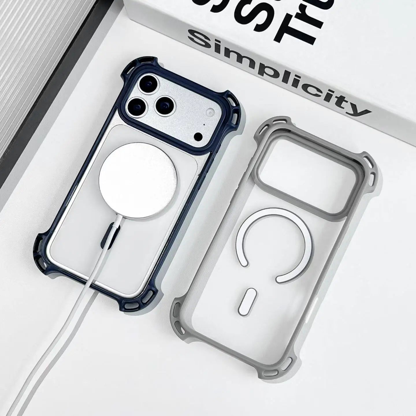 Clear Magnetic Protective Phone Case with Reinforced Corners