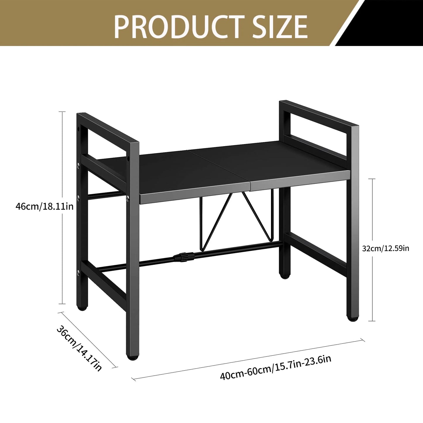 Expandable Microwave Shelf Organizer 42 To 64 Cm Rust Proof