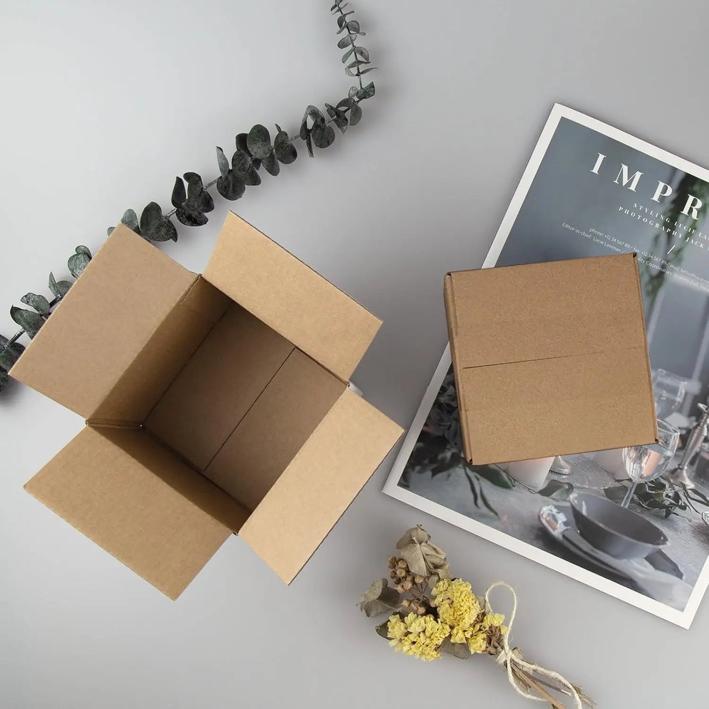 100-Pack 4 x 4 x 4 Inch Corrugated Gift & Shipping Boxes. Kraft Cardboard Mailing Boxes for Packaging, Small Business & Ecommerce