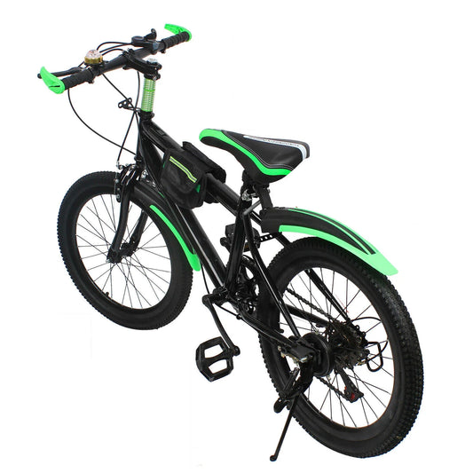 20 Inch 7 Speeds Mountain Bike Adjustable Children's Bicycle with Storage Bag and Compass Bell Braking System Bike