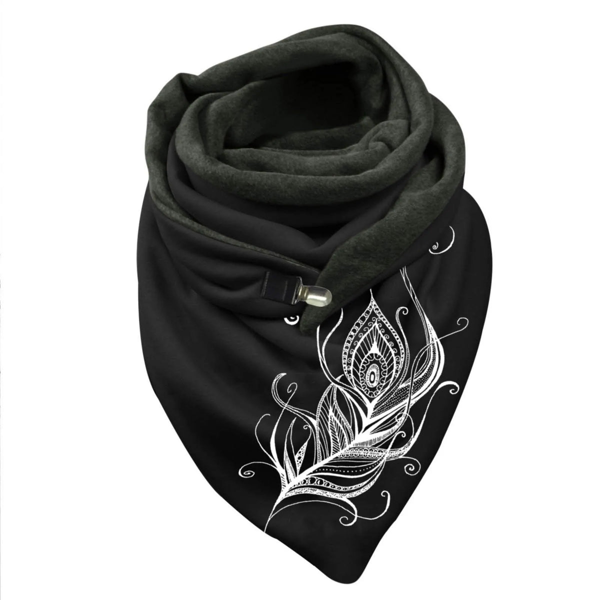 Women’s Embroidered Winter Scarf – Warm Soft Botanical Wrap Shawl